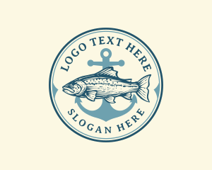 Trout Fish Anchor Logo