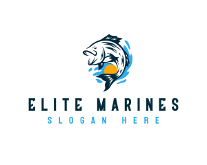 Marine Fish Seafood logo design