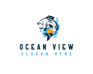 Marine Fish Seafood logo design