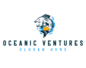 Marine Fish Seafood logo design