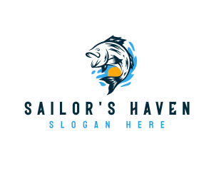 Marine Fish Seafood logo design