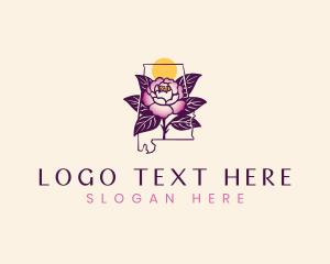 Violet Flower - Camellia Alabama Flower logo design