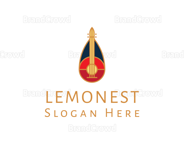 Medieval Banjo Instrument Logo