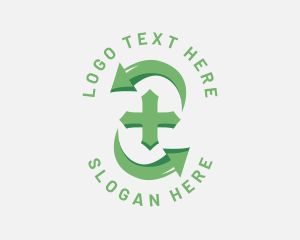 Hospice - Green Cross Cycle logo design