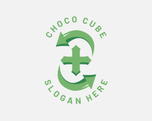Hospice - Green Cross Cycle logo design
