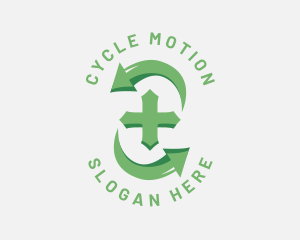 Green Cross Cycle logo design