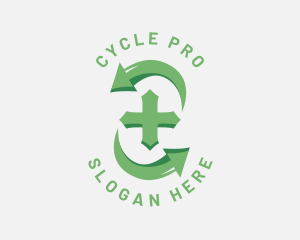 Green Cross Cycle logo design