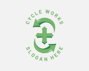 Cycle - Green Cross Cycle logo design