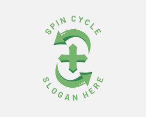 Green Cross Cycle logo design