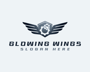 Wings Shield Gear logo design