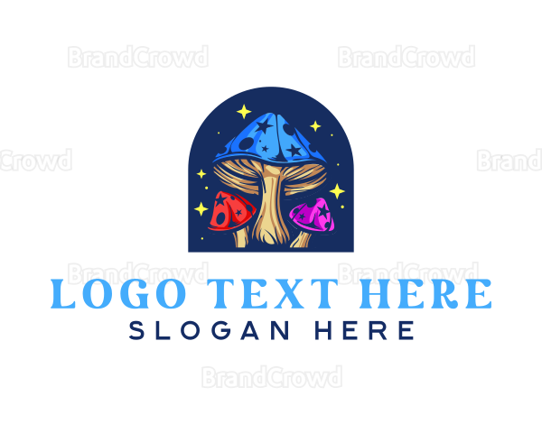 Psychedelic Sparkling Mushroom Logo