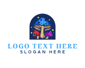 Stars - Psychedelic Sparkling Mushroom logo design