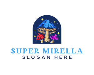 Psychedelic Sparkling Mushroom Logo