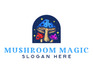 Mushroom - Psychedelic Sparkling Mushroom logo design