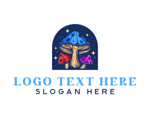 Sparkle - Psychedelic Sparkling Mushroom logo design