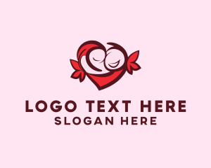 Dating - Heart Happy Couple logo design