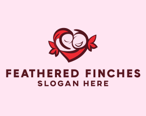 Heart Happy Couple logo design