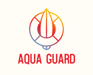 Lifeguard - Surfboard Summer Beach logo design