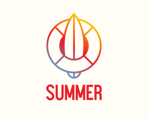 Surfboard Summer Beach  logo design