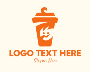 Smoothie - Orange Drinking Cup Mascot logo design