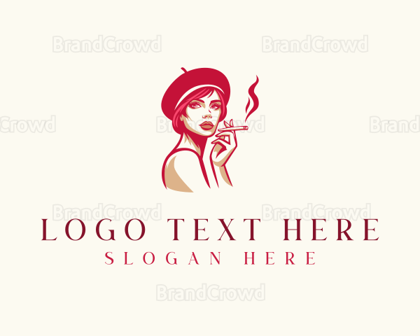 Cigarette Beret Woman Logo