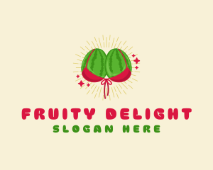 Fruity - Watermelon Lingerie Bra logo design