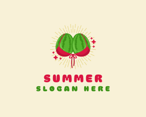 Watermelon Lingerie Bra logo design