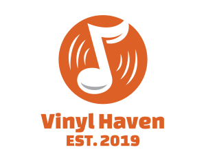 Vinyl - Orange Vinyl Music logo design