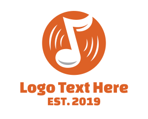 Music Player - Orange Vinyl Music logo design
