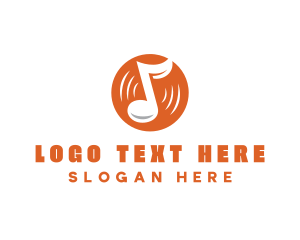 Vinyl - Orange Vinyl Music logo design