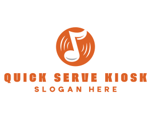 Orange Vinyl Music logo design