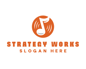 Orange Vinyl Music logo design