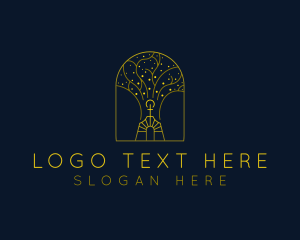 Preacher - Religious Tree Church logo design