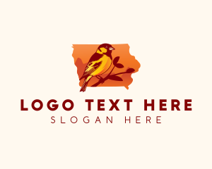 Yellowhammer Bird - Iowa American Goldfinch logo design