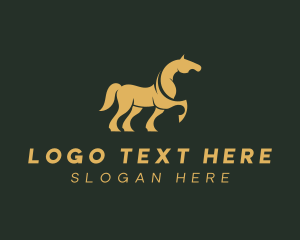 Racing - Golden Horse Stallion logo design