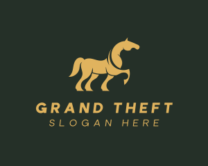 Golden Horse Stallion Logo