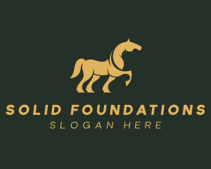 Golden Horse Stallion Logo