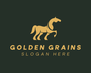 Golden Horse Stallion logo design