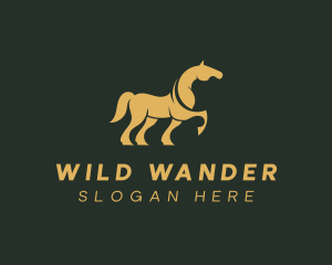 Golden Horse Stallion logo design