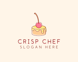 Cherry Pudding Dessert logo design