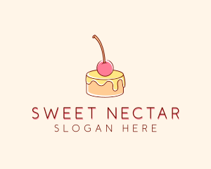 Cherry Pudding Dessert logo design