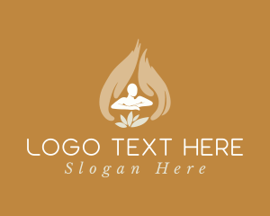 Zen - Hands Lotus Massage logo design