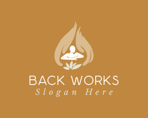 Hands Lotus Massage logo design