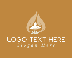 Spinal - Hands Lotus Massage logo design
