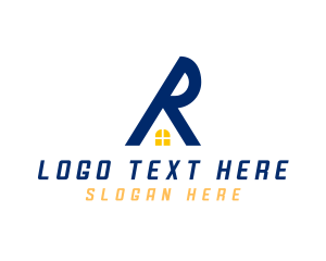 Architect - Residential Roofing Letter R logo design