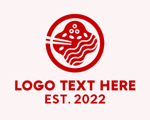 Asian - Red Ramen Food Stall logo design