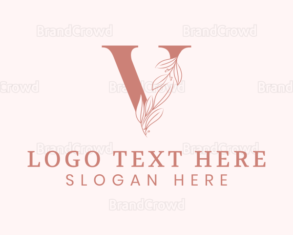 Elegant Leaves Letter V Logo