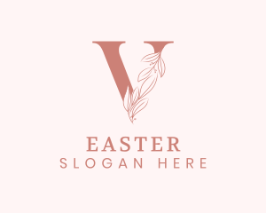 Stylist - Elegant Leaves Letter V logo design