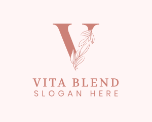 Elegant Leaves Letter V logo design