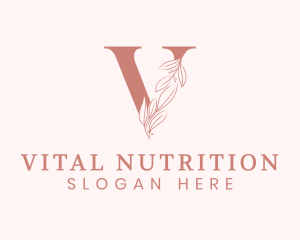 Elegant Leaves Letter V logo design